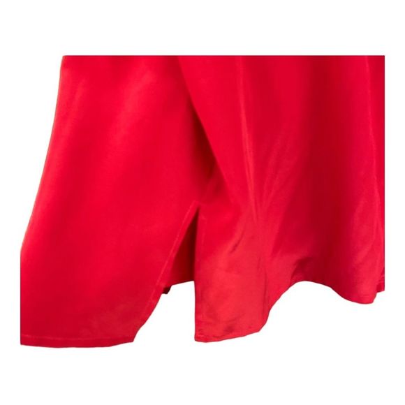 Vintage Diane Von Furstenberg Red Silk Blouse with Gold Embroidery size L - Picture 7 of 8